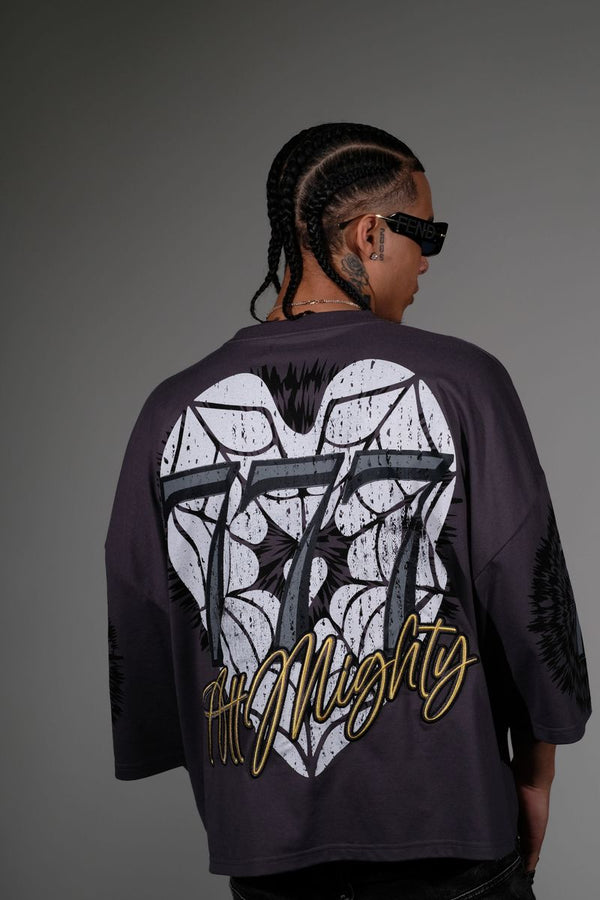 All mighty tshirt Cropped T-shirt -CHARCOAL
