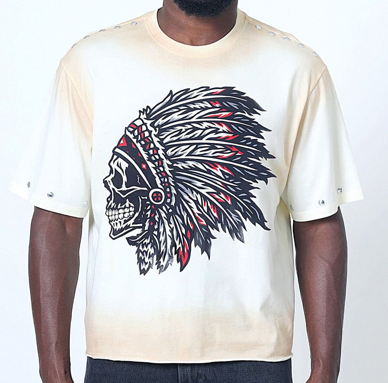 CHIEFS CROPPED SHORT SLEEVE SHIRT W/RIVETS
