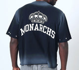 MONARCHS CROPPED SHORT SLEEVE SHIRT W/RIVETS