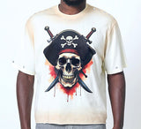 PIRATES CROPPED SHORT SLEEVE SHIRT W/RIVETS
