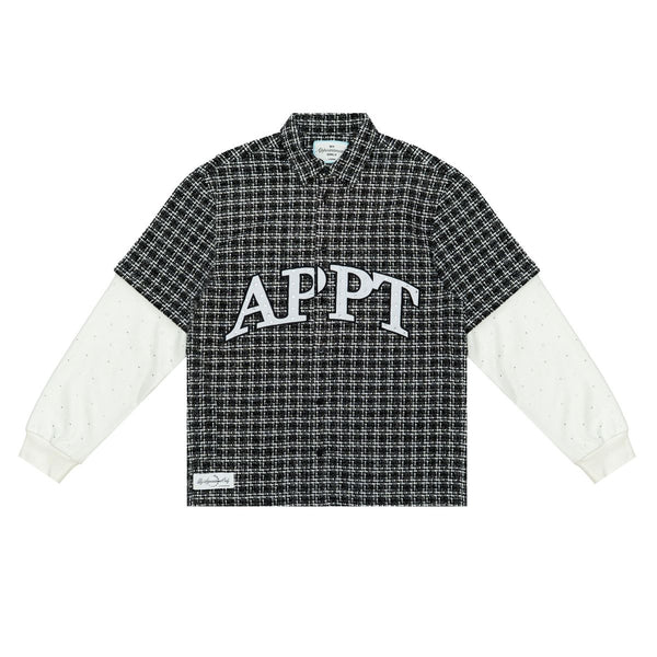 STATIC FLANNEL BUTTON UP - BLACK