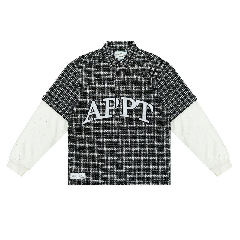 STATIC FLANNEL BUTTON UP - BLACK