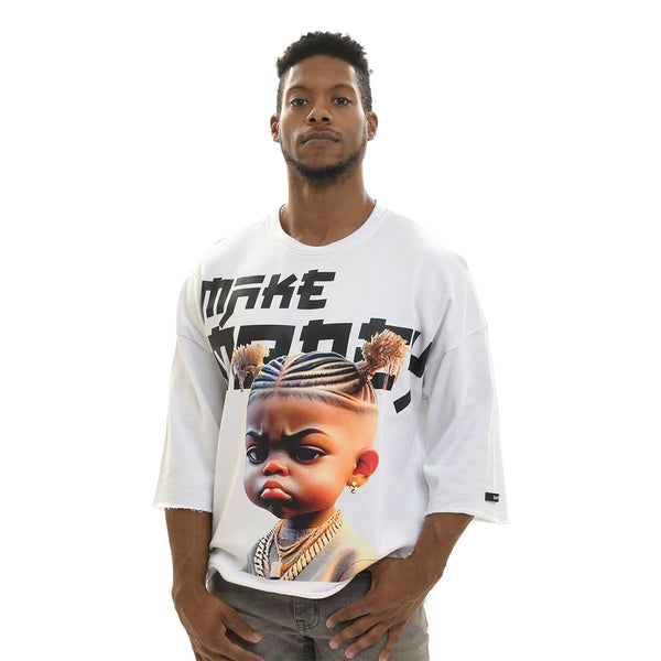 Make Money Cropped Tee - White