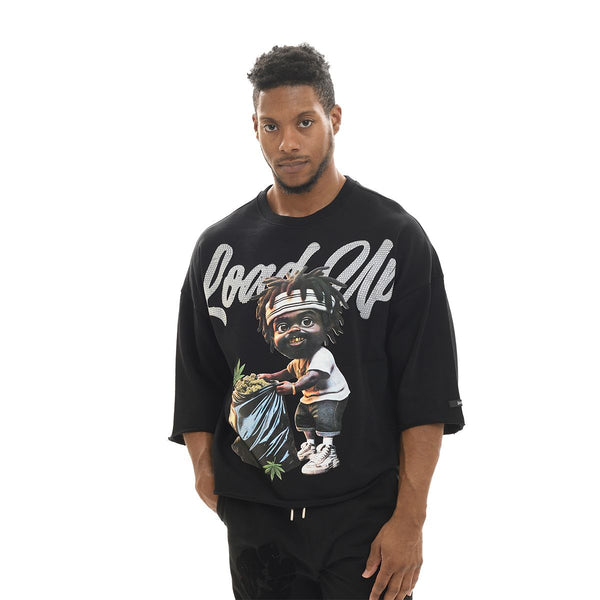 Load Up Cropped Tee - Black