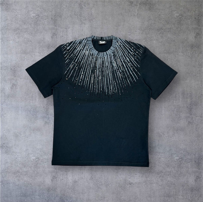 RST-128 BLACK BEAMING DIAMONDS HEAVY WEIGHT TEE