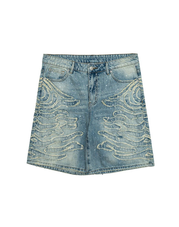 ZEBRA DENIM SHORTS (FR-F25-025)