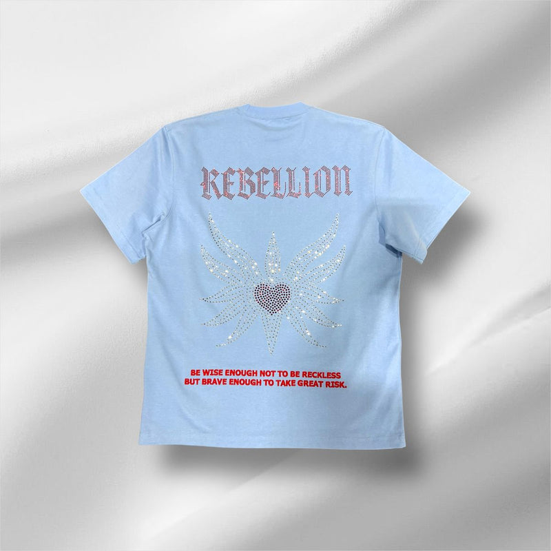 RST-113 LIGHT BLUE REBELLION DIAMOND TEE HEAVY WEIGHT