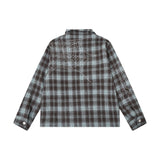 BROKEN WEB FLANNEL JACKET - BLUE