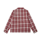 BROKEN WEB FLANNEL JACKET - RED