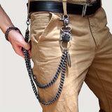 Punk Style  Pendant Trousers Chain, Unisex 27.5in Metal Wallet Chain, Fashion Accessory for Jeans, Silver