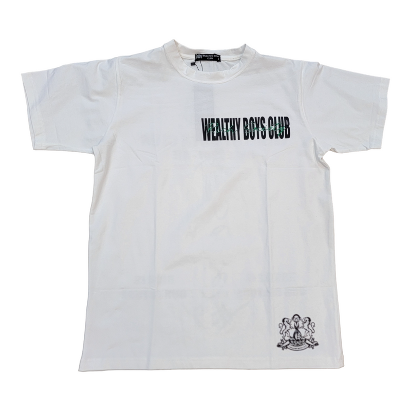 Kids Wealthy Boys Rich Society Tee- White