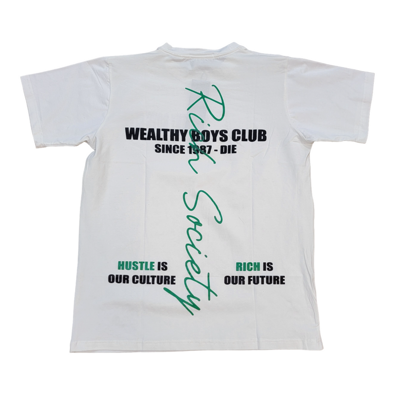 Wealthy Boys Rich Society Tee- White
