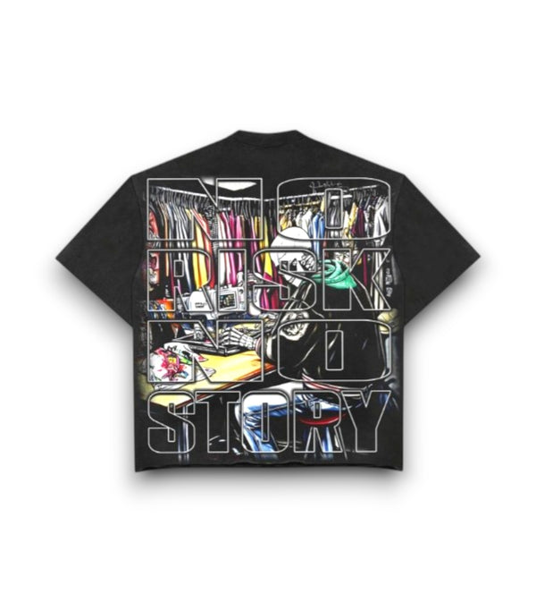 NO RISK NO STORY TEE- BLACK