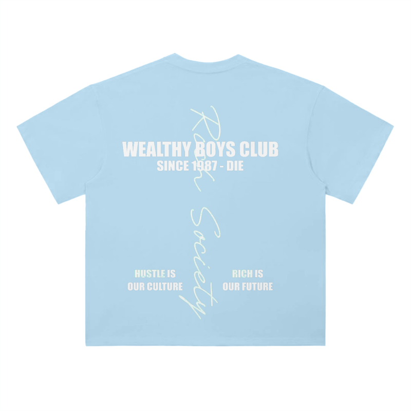 Wealthy boys Rich Society Tee- UNC Blue