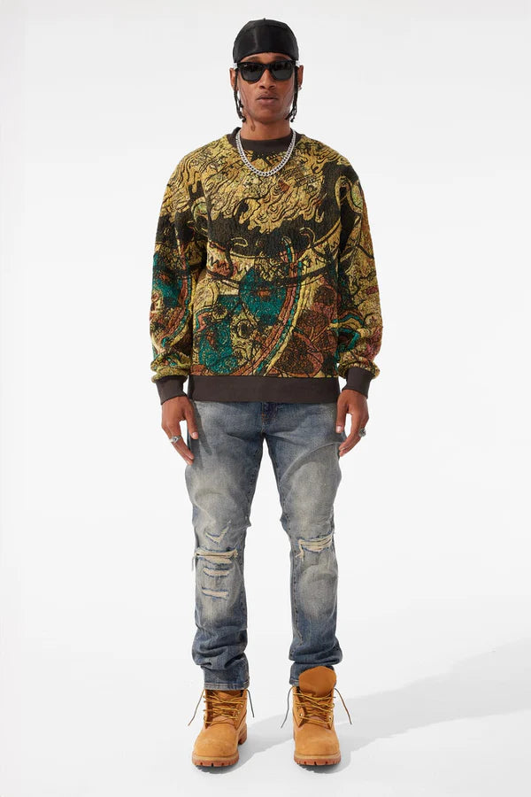 Silk Road Crewneck Sweater (Catfish)