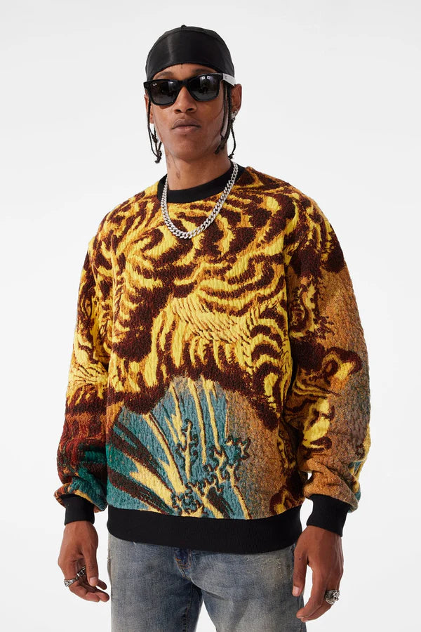 Silk Road Crewneck Sweater (Gold Dragon)