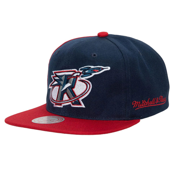 Mitchell & Ness Rear Script Deadstock Rockets Snapback (Navy/Red)