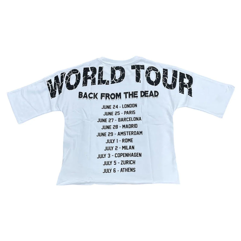 FOCUS ENCORE STONE GREY CROP T-SHIRT