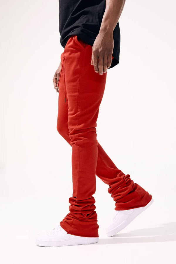 Uptown Stacked Sweatpants-Red