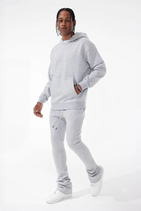 Uptown Stacked Sweatpants-Gray