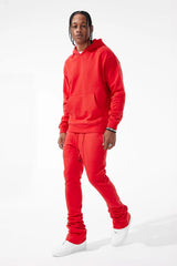 Uptown Stacked Sweatpants-Red