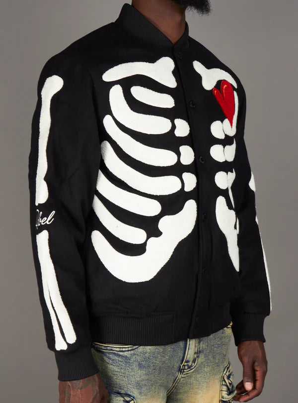 Rebel Minds Jacket - Skeleton Melton - Black