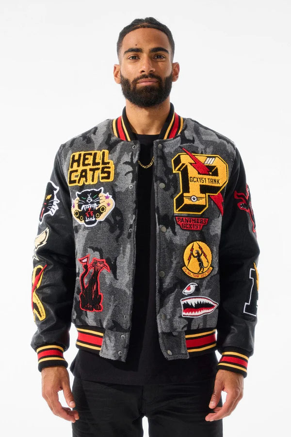 Hellcat Varsity Jacket (Black Camo)