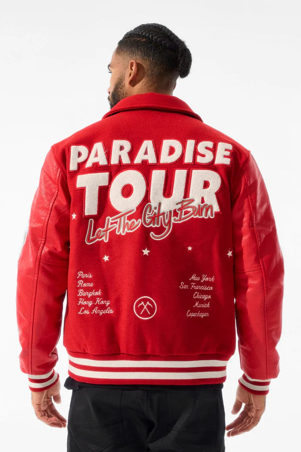 Paradise Tour Varsity Jacket (Red)