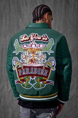 Smoke & Mirrors Varsity Jacket (Dark Green)