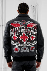 Windy City Varsity Jacket (Black)