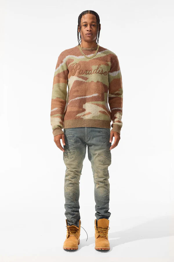 Paradise Mirage Crewneck Sweater (Army Green)