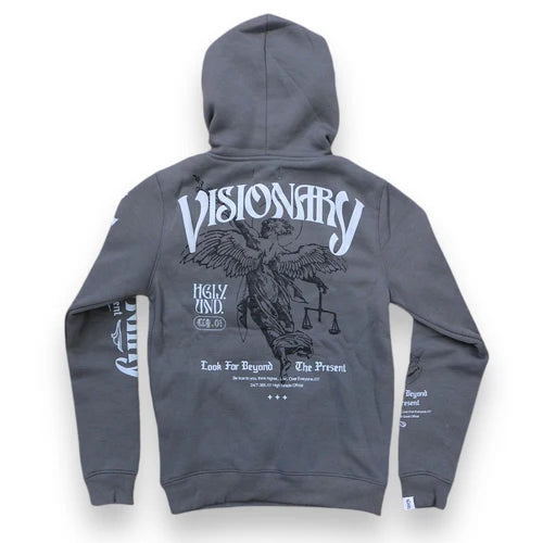 Kids Highly Undrtd 'Visionary Angel' Hoodie (Pewter)