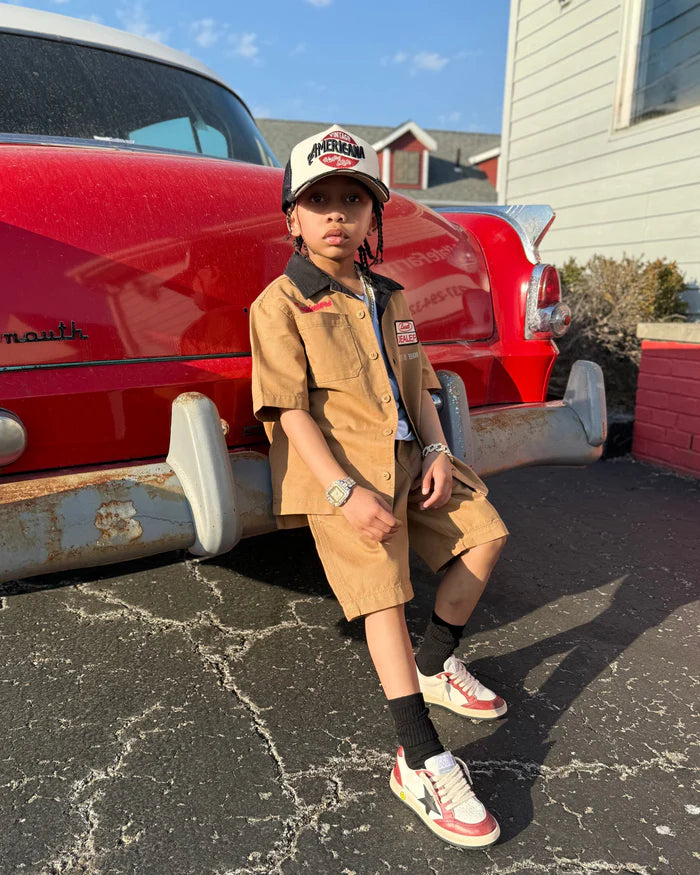 Kids The Re-Up Mechanic Shirt - Wheat