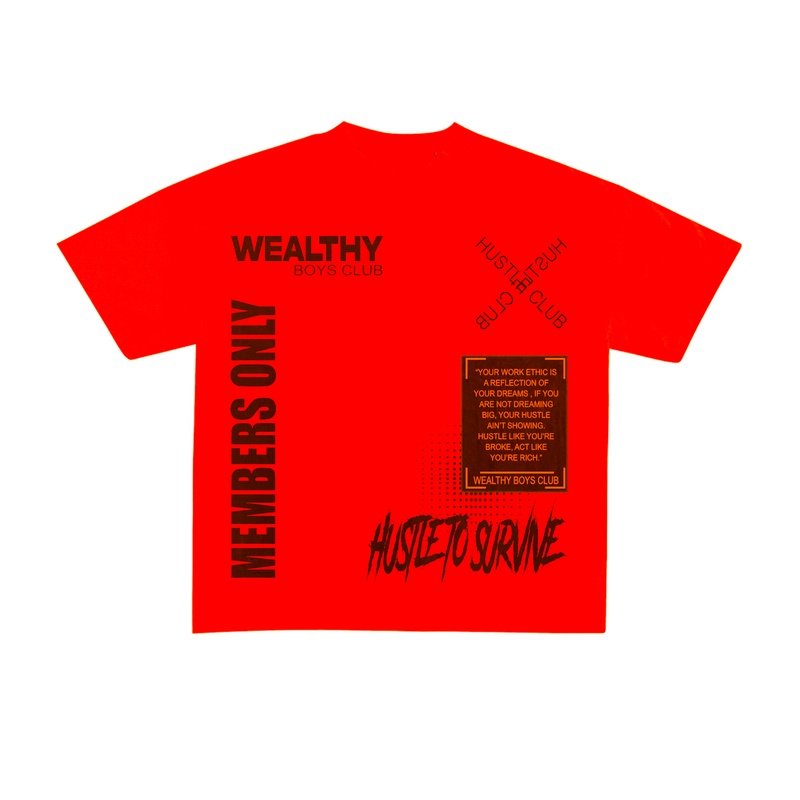 Kids Hustle Club Tee-Red