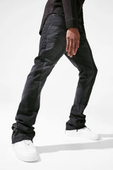 Sean Stacked - Geometric Denim (Black Shadow)