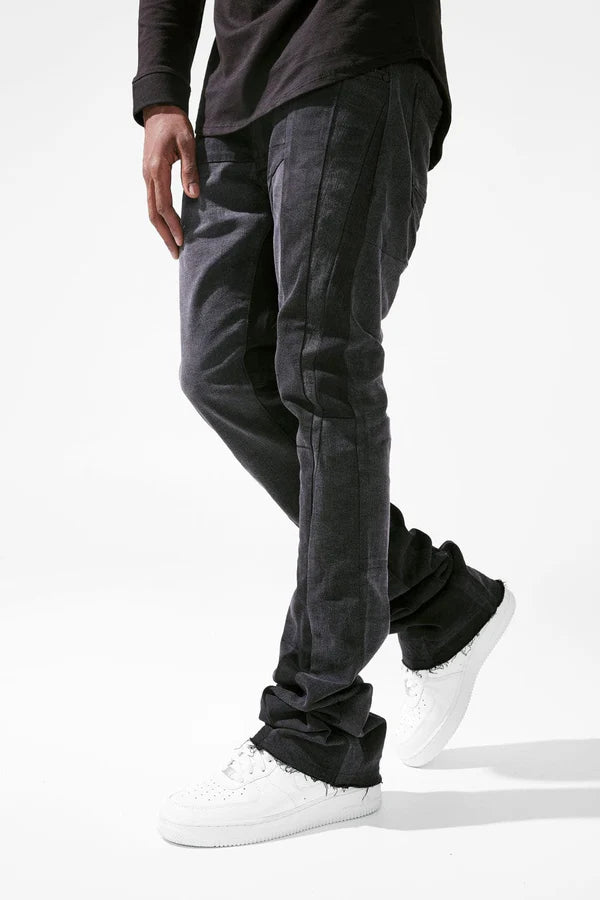 Sean Stacked - Geometric Denim (Black Shadow)