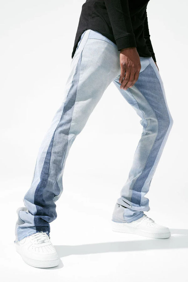 Sean Stacked - Geometric Denim (Steel)