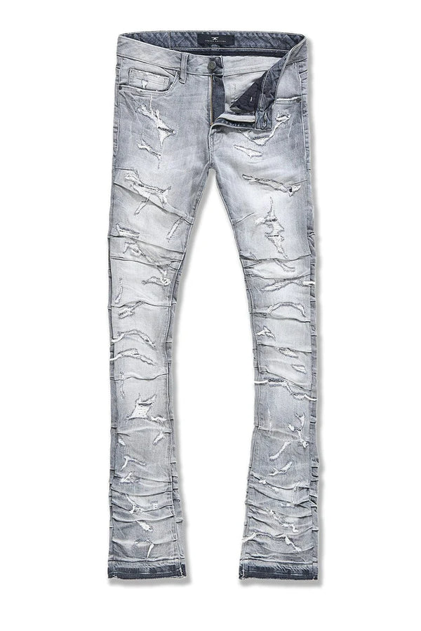 Martin Stacked - Ripple Effect Denim-Cement Wash