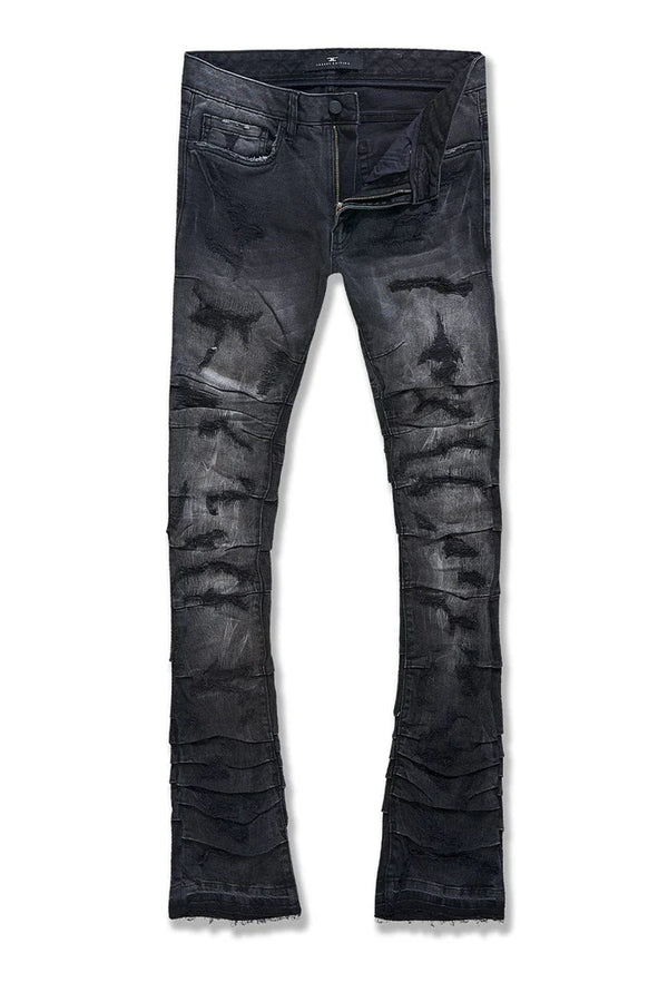 Martin Stacked - Ripple Effect Denim-Black Shadow