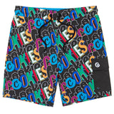 On The Block Swim Trunk with Poly Microfiber with Stretch All Over Print