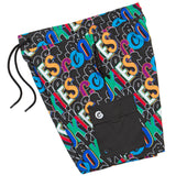 On The Block Swim Trunk with Poly Microfiber with Stretch All Over Print