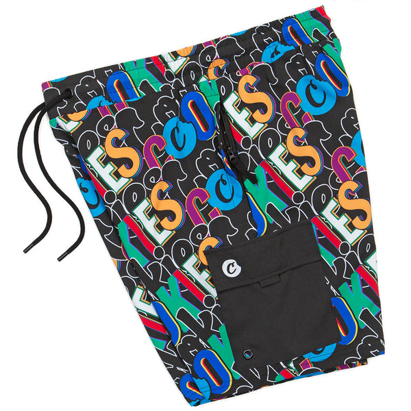 On The Block Swim Trunk with Poly Microfiber with Stretch All Over Print