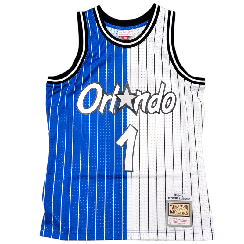 Men's Orlando Magic Penny Hardaway Mitchell & Ness Blue/White Hardwood Classics 1994-95 Split Swingman Jersey