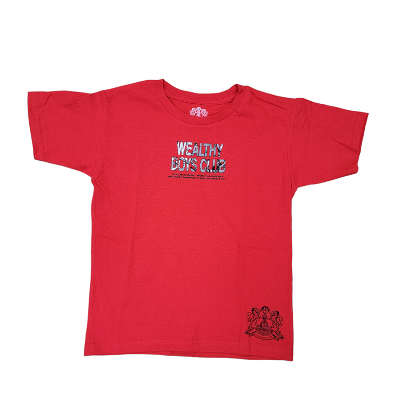 KIDS WEALTHY BOYS TEE-RED