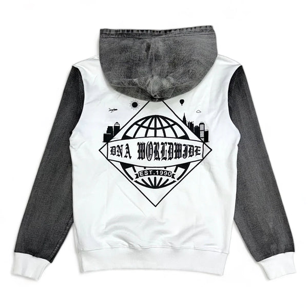 DNA PREMIUM (WHITE/GREY WORLDWIDE HOODIE)