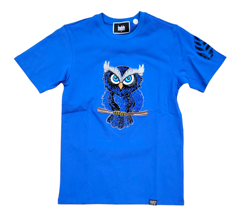 DENIMICITY WOKE OWL T SHIRT-ROYAL