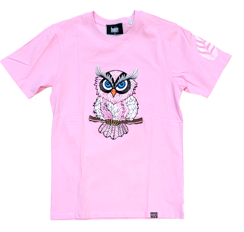 DENIMICITY WOKE OWL T SHIRT-PINK