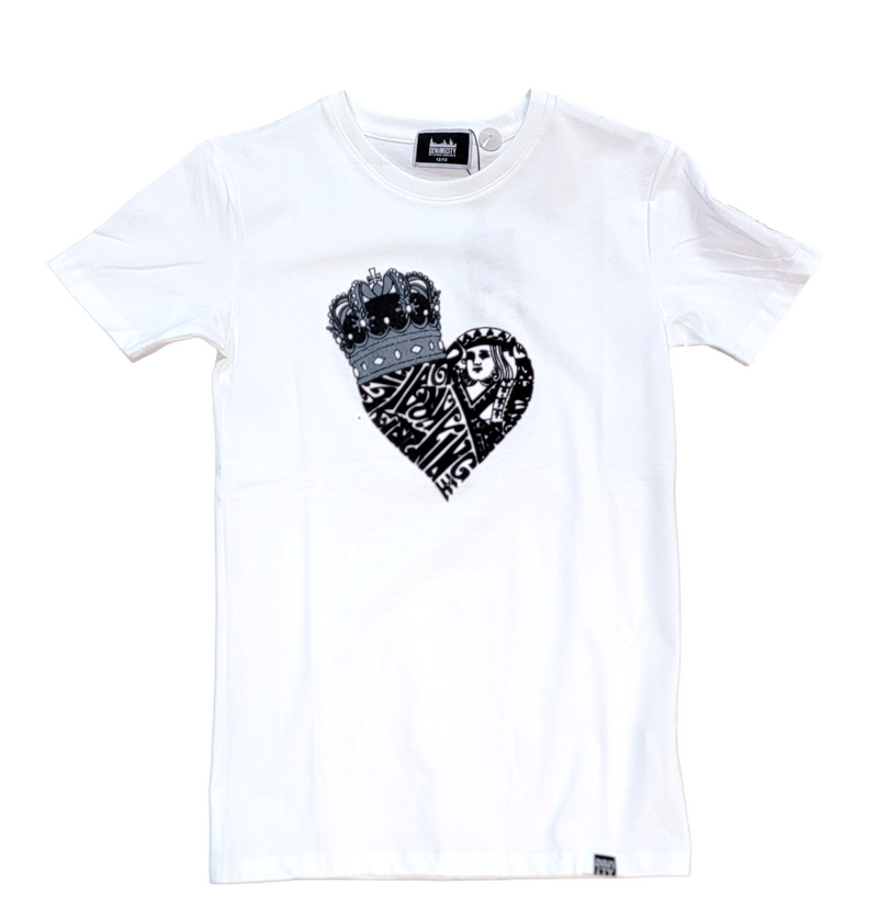 KIDS DENIMICITY KING ME TEE-WHITE/BLACK