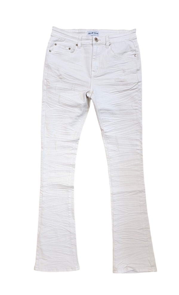 AGAINST ALL THE OPPS STACK JEANS-CREAM
