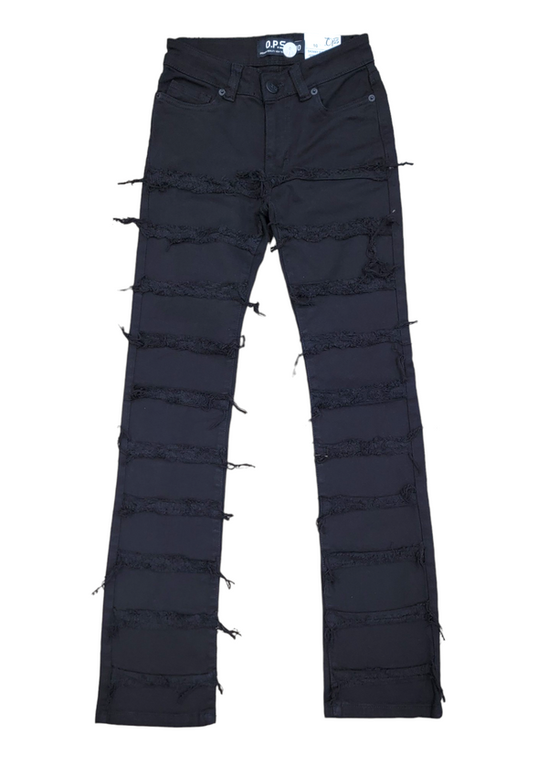OPS BOYS BLACK STACKED JEANS